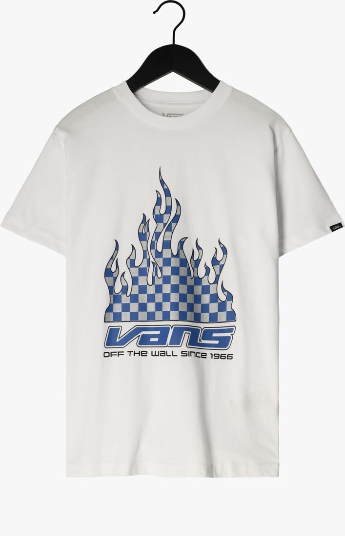 weiße vans t-shirt reflective checkerboard flame ss white