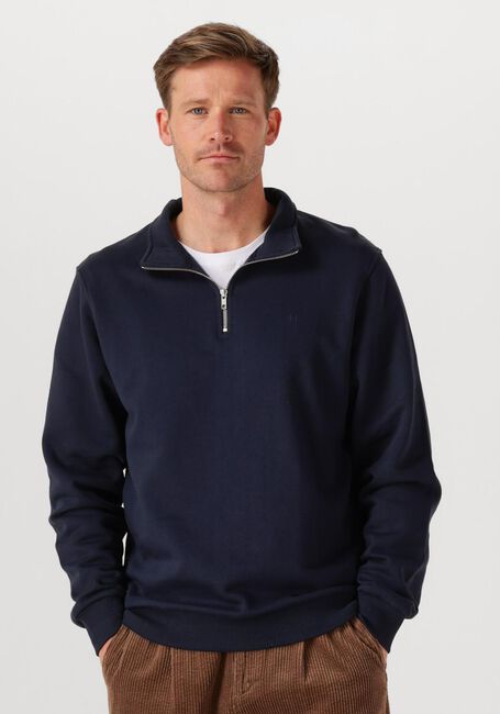 Dunkelblau LES DEUX Sweatshirt NORREGAARD TONAL HALF-ZIP SWEATSHIRT - large