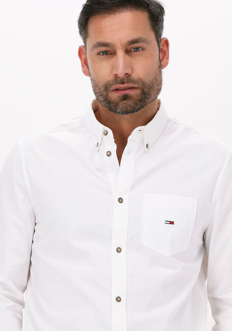 Weiße TOMMY JEANS Casual-Oberhemd TJM ESSENTIAL LIGHT TWILL SHIRT - large