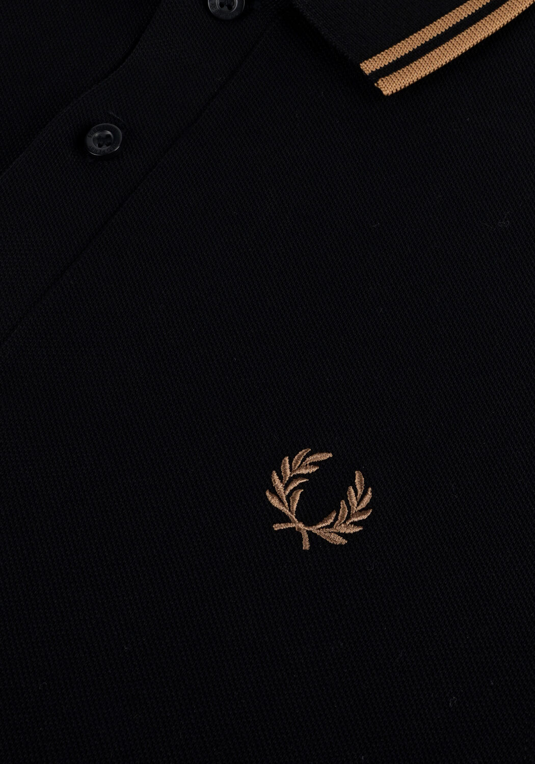 Schwarze FRED PERRY Polo-Shirt LS TWIN TIPPED SHIRT - large