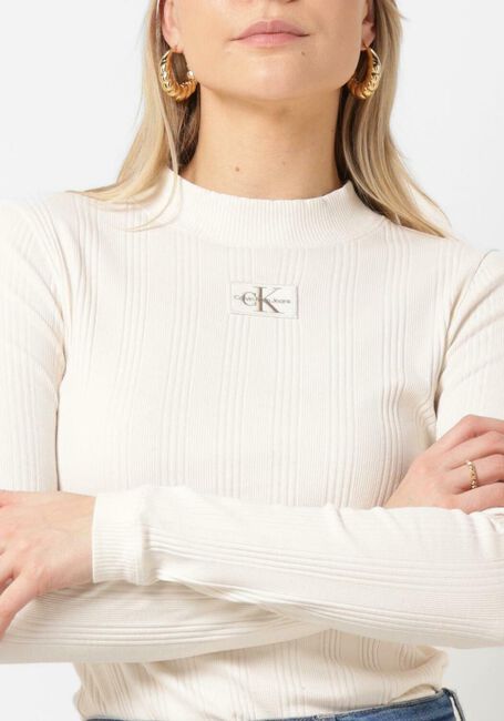 Nicht-gerade weiss CALVIN KLEIN Tops & T-shirts BADGE RIB LONG SLEEVE - large