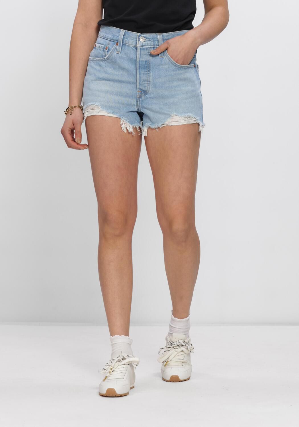 Blaue LEVI'S Kurze Hosen 501 ORIGINAL SHORT MID S - large
