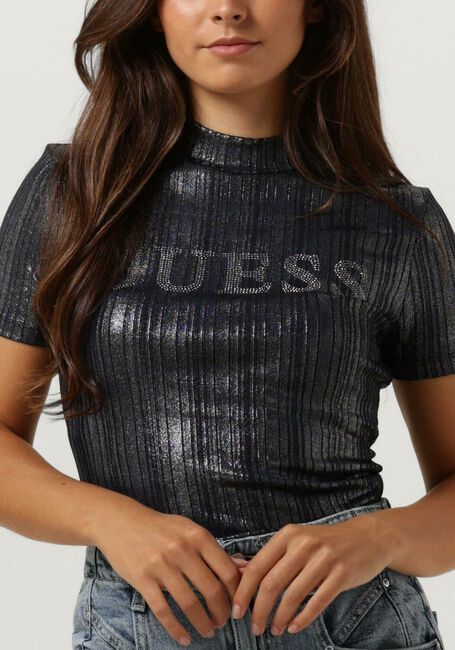 Schwarze GUESS Top SS HIGH NK CRISTINA LOGO TOP - large
