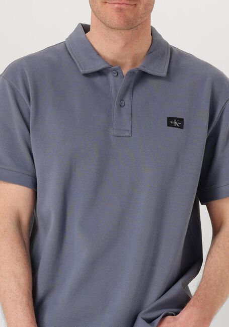 Graue CALVIN KLEIN Polo-Shirt WOVEN LABEL POLO - large