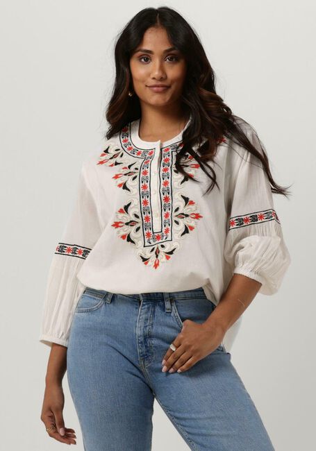 Wei&szlig;e SUMMUM Blusen BLOUSE COTTON VOILE EMBROIDERED - large