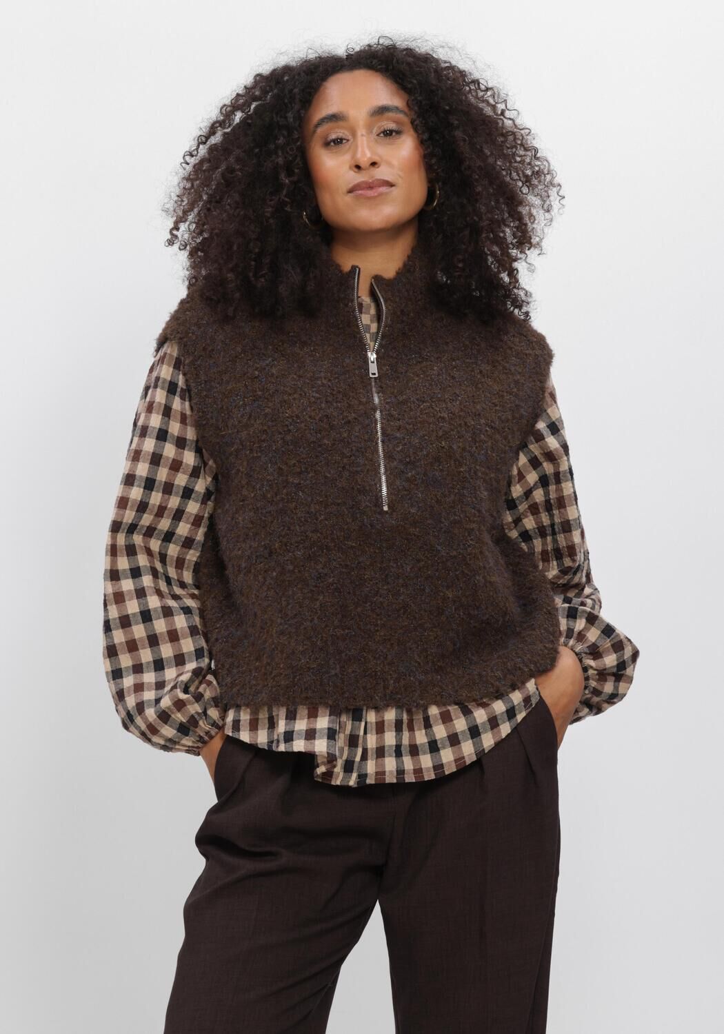Braune AIMEE THE LABEL Gilet LOIRAW6 WAISTCOAT - large