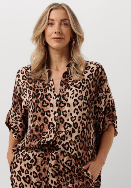 Braune ALIX THE LABEL Blusen LADIES WOVEN TWILL LEOPARD BOXY BLOUSE - large