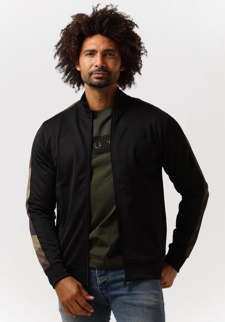 Schwarze CRUYFF Strickjacke MONTEZ TRACK TOP - large