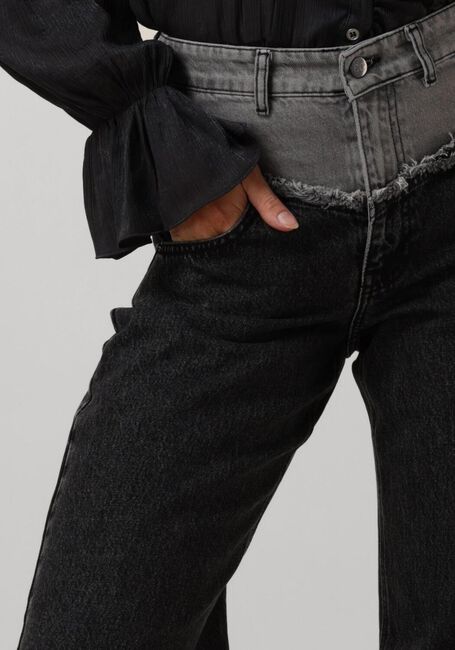 Graue CO'COUTURE Wide jeans GREY MIX BLOCK LONG JEANS - large