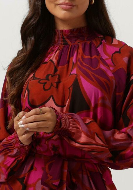Rosane JANSEN AMSTERDAM Minikleid WFP598 DRESS PRINT WITH SMOCKED TURTLE NECK - large
