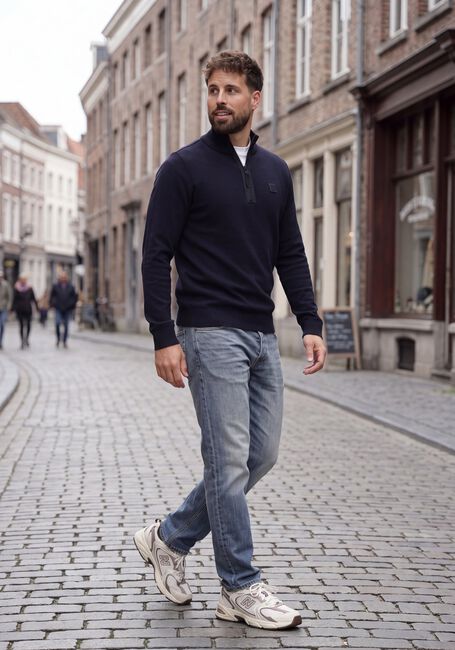 Dunkelblau BUTCHER OF BLUE Pullover CLIFDEN HALFZIP - large