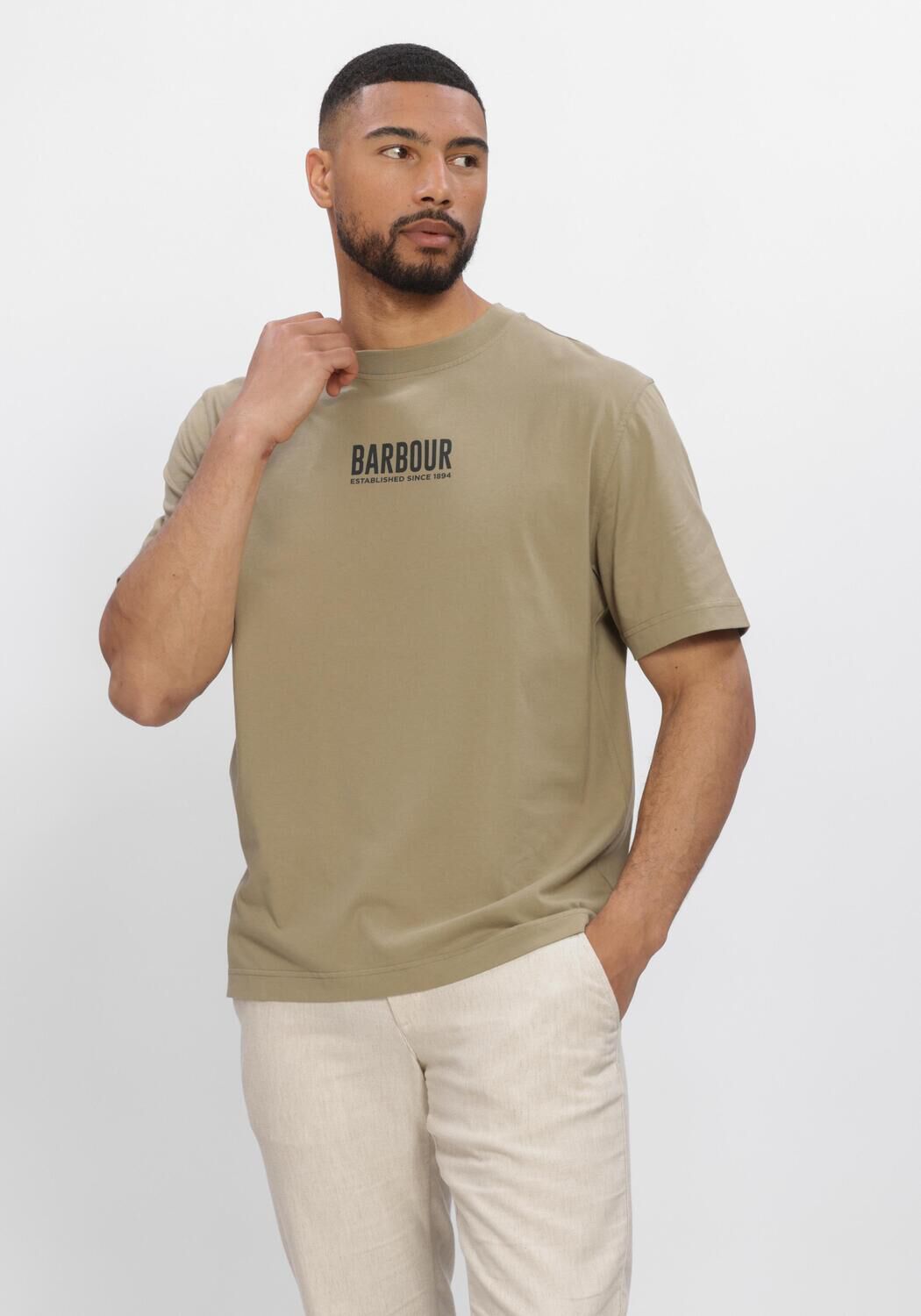 Gr&uuml;ne BARBOUR T-shirt MORDEN RELAXED GRAPHIC T-SHIRT - large