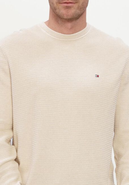 Beige TOMMY HILFIGER Pullover PIMA CTN CASH STRUCTURE CREWNECK - large