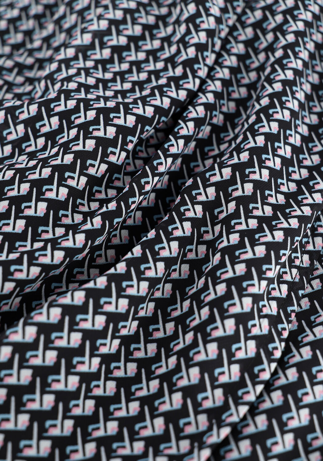 Schwarze COLOURFUL REBEL Maxikleid AVA GEOMETRIC MAXI WRAP DRESS - large
