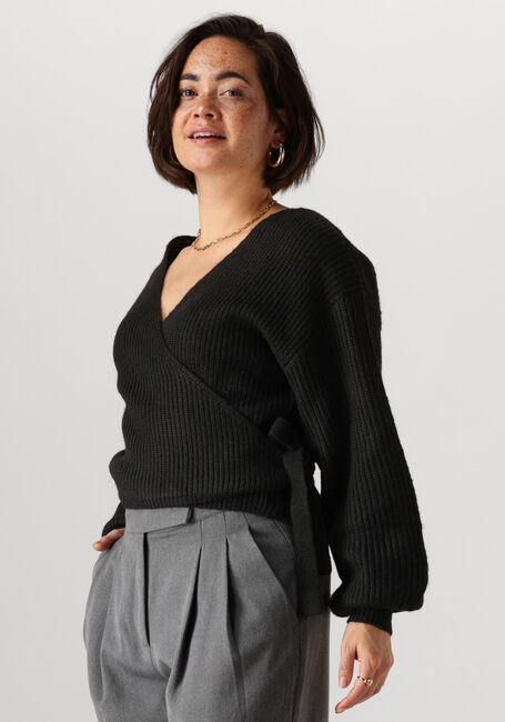 Schwarze ANOTHER LABEL Strickjacke ABBY KNITTED CARDIGAN - large