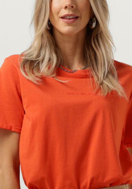 Orangene MSCH COPENHAGEN T-shirt MSCHTERINA ORGANIC SMALL LOGO TEE - large