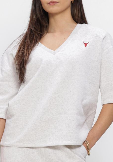 Graue ALIX THE LABEL Pullover & Cardigans LADIES KNITTED V-NECK SHORTSLEEVE SWEATER - large