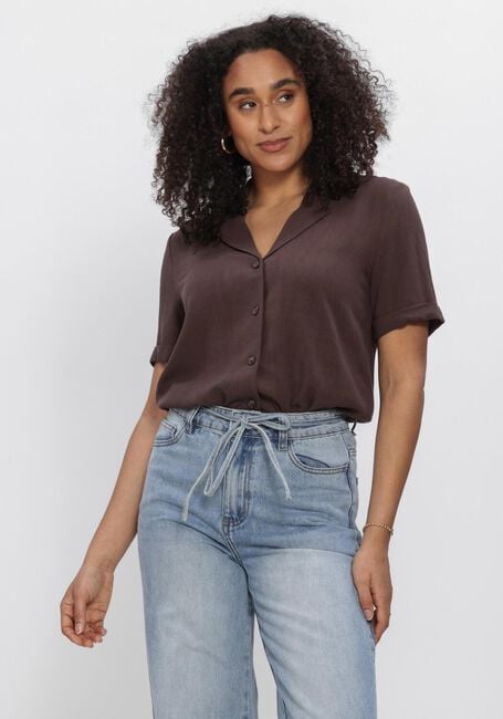 Braune OBJECT Blusen OBJSANNE S/S RE SHIRT - large