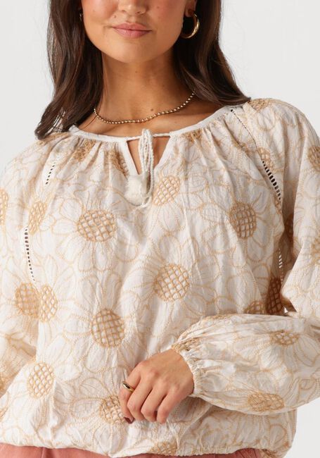 Weiße SUMMUM Blusen LONGSLEEVE TOP FLOWER EMBROIDERY - large