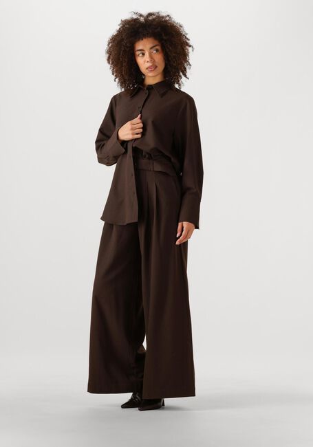 Braune MY ESSENTIAL WARDROBE Weite Hose VITTAMW HIGH WIDE PANT - large