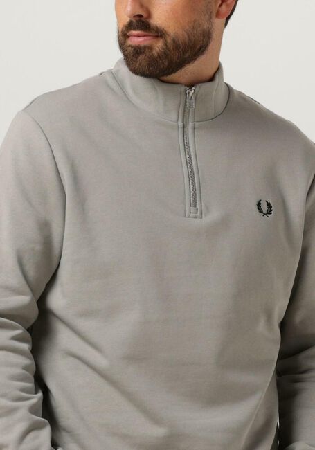 Beige FRED PERRY Sweatshirt HALF ZIP SWEATSHIRT - large