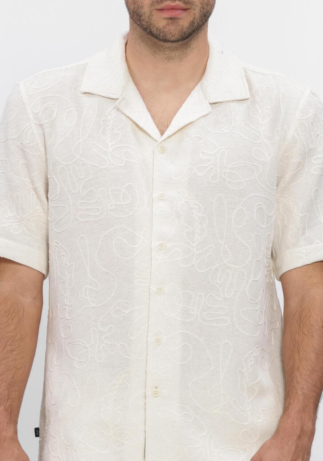 Wei&szlig;e BUTCHER OF BLUE Casual-Oberhemd ALEX RESORT EMBRO SHIRT SS - large