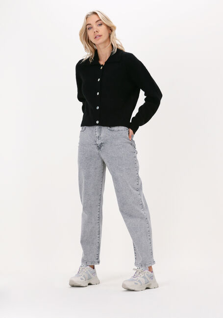 Schwarze JUST FEMALE Strickjacke REBELO COLLAR CARDIGAN - large