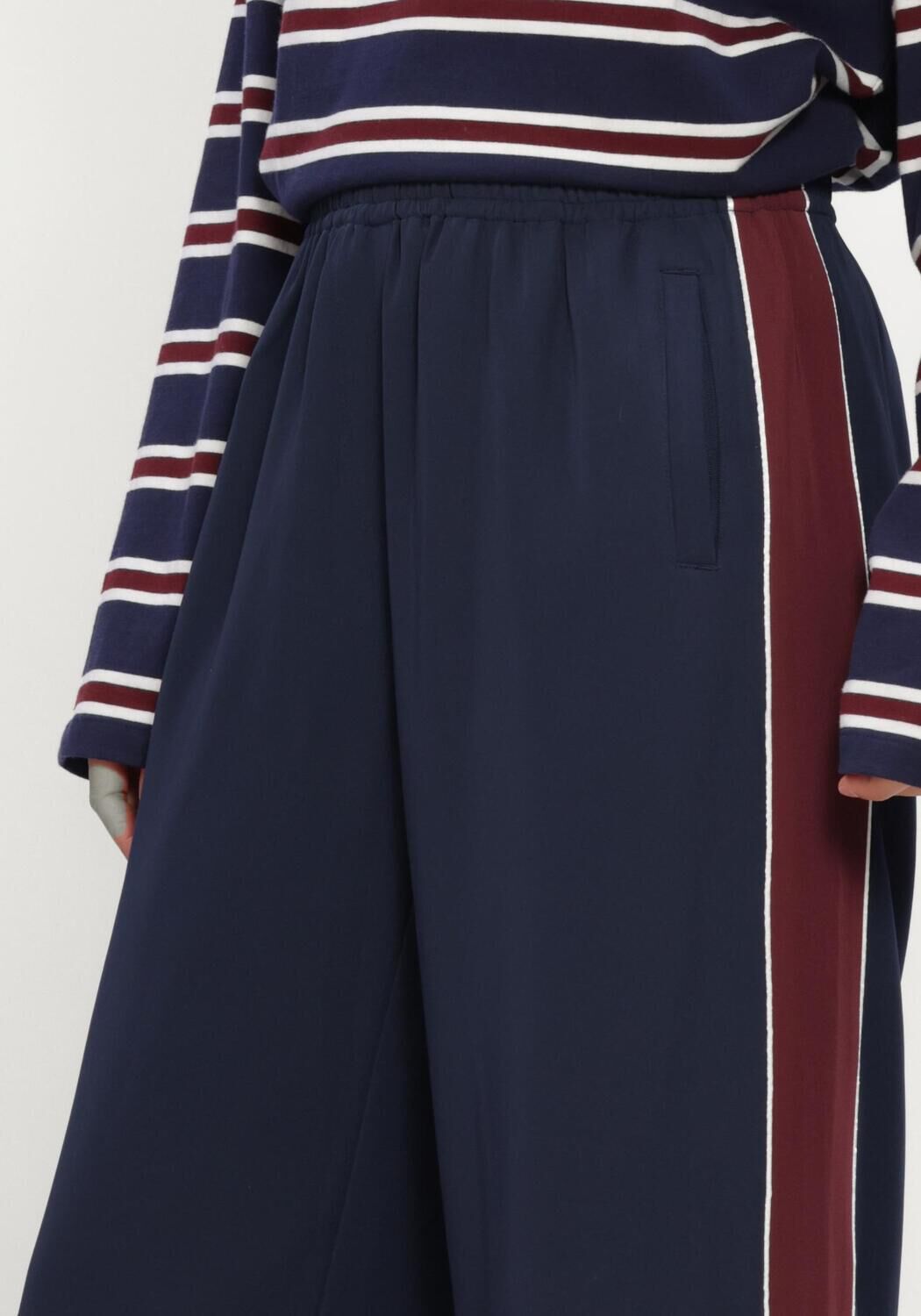 Dunkelblau CATWALK JUNKIE Weite Hose TRACKSUIT TROUSERS WITH PIPING - large