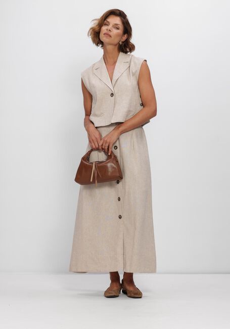 Beige Y.A.S. Gilet YASUSUMA SHORT LINEN BLEND WAISTCOAT - large