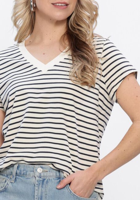 Blaue MOS MOSH T-shirt MMKALA V-SS STRIPE TEE - large