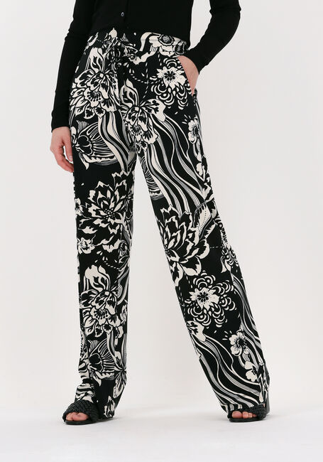 Schwarze VANILIA Weite Hose SWIRL FLOWER WIDE LEG - large