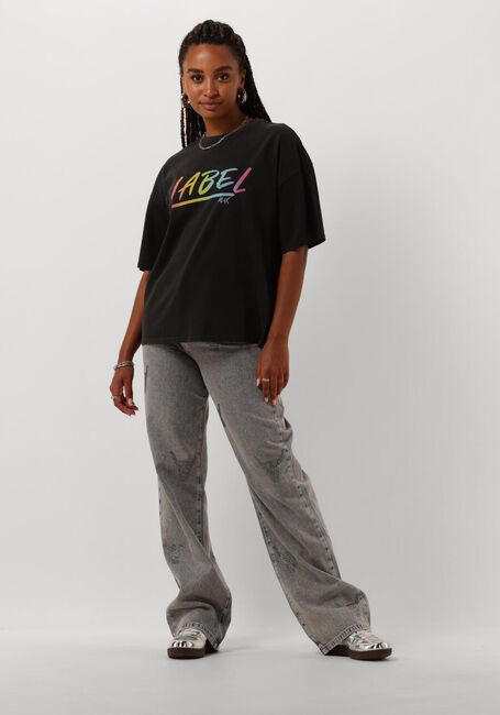 Graue ALIX THE LABEL T-shirt LADIES KNITTED WASHED LABEL T-SHIRT - large