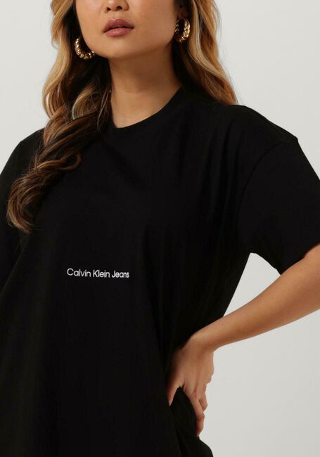 Schwarze CALVIN KLEIN Midikleid INSTITUTIONAL LONG T-SHIRT DRESS - large