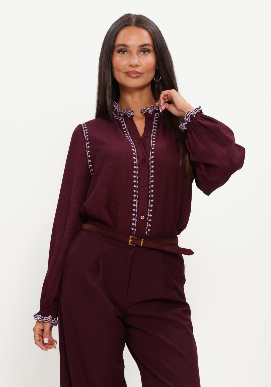 Bordeaux YDENCE Blusen BLOUSE HANNAH - large