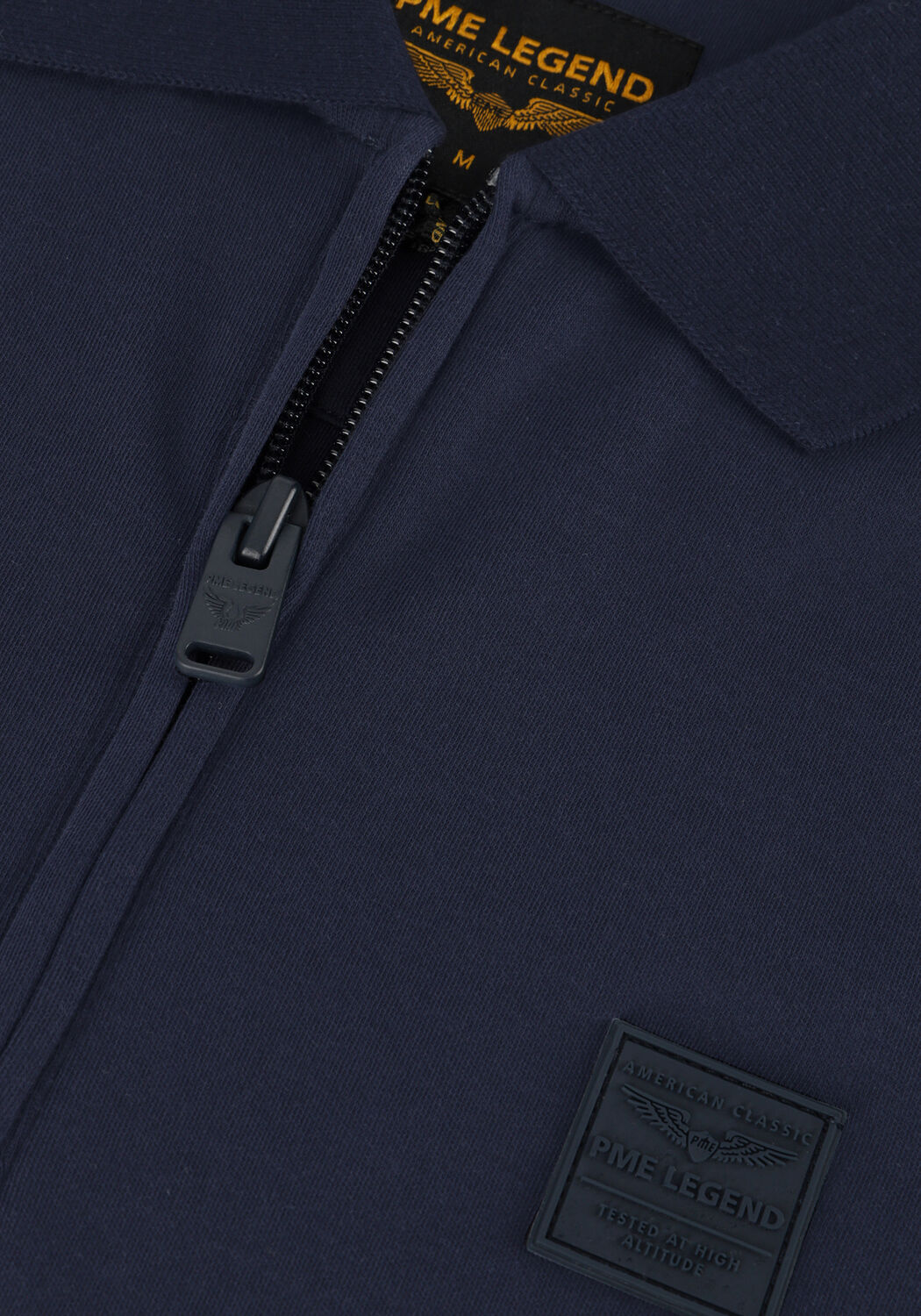 Blaue PME LEGEND Polo-Shirt SHORT SLEEVE POLO INTERLOCK MELANGE ZIP - large