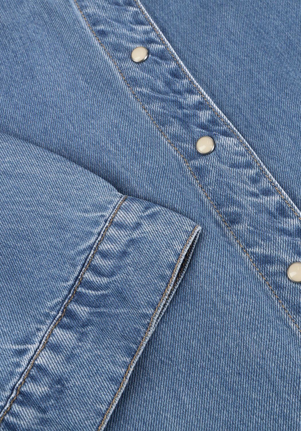 Blaue OBJECT Blusen OBJFRAME 2/4 RE DENIM TOP - large