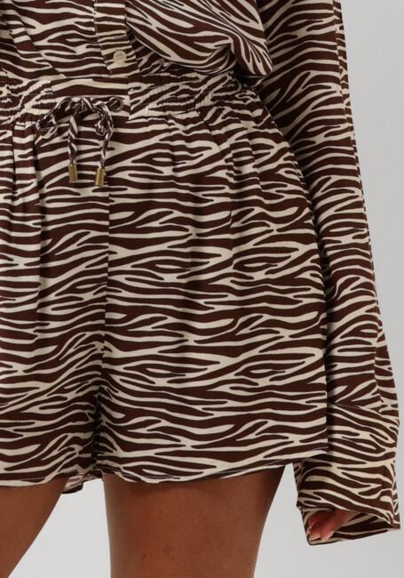 Braune COLOURFUL REBEL Hosen TILLY ZEBRA SLIT SHORT - large