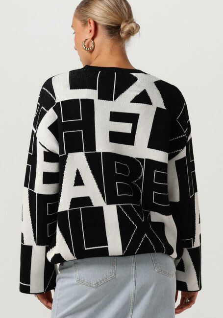 Schwarze ALIX THE LABEL Pullover BLACK WHITE PULLOVER - large