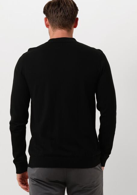 Schwarze SELECTED HOMME Polo-Shirt SLHBERG LS HALF ZIP POLO - large
