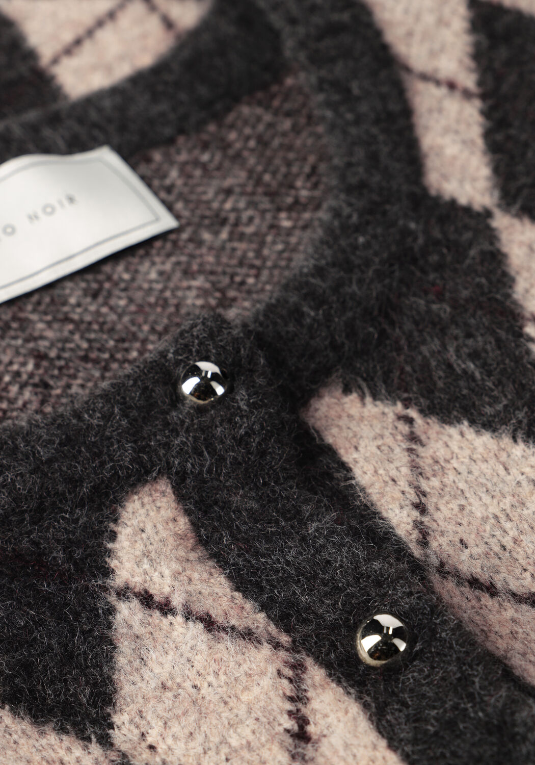 Mehrfarbige/Bunte NEO NOIR Strickjacke ALLESTAR CHECK KNIT CARDIGAN - large