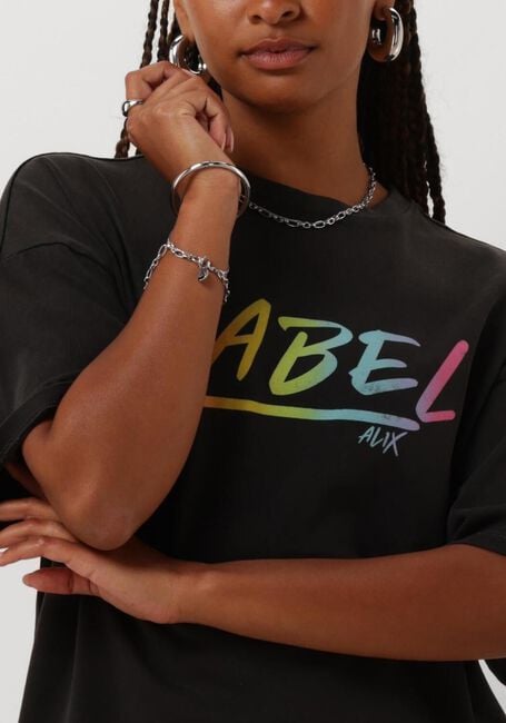 Graue ALIX THE LABEL T-shirt LADIES KNITTED WASHED LABEL T-SHIRT - large
