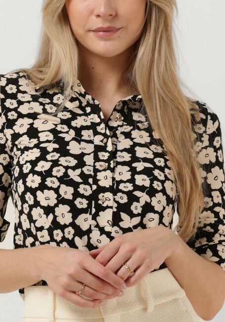 Schwarze VANILIA Blusen FLORAL POLO - large
