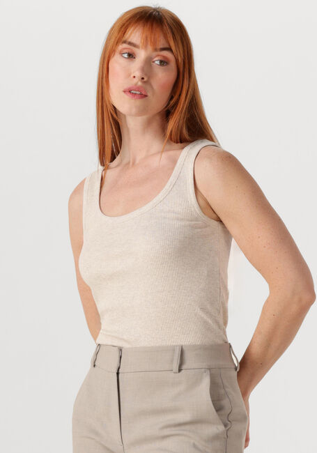 Beige SELECTED FEMME Top SLFANNA U-NECK TANK TOP - large