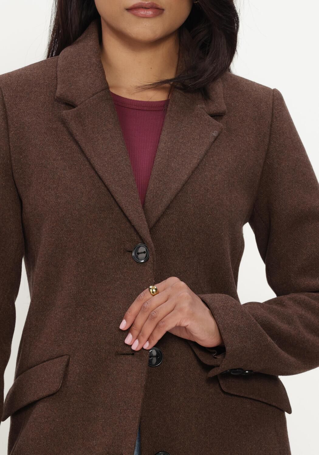Braune MODSTR&Ouml;M M&auml;ntel PAMELA COAT - large