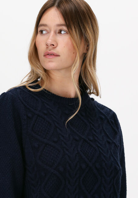 Blaue SUMMUM Pullover SWEATER FANCY CABLE KNIT - large