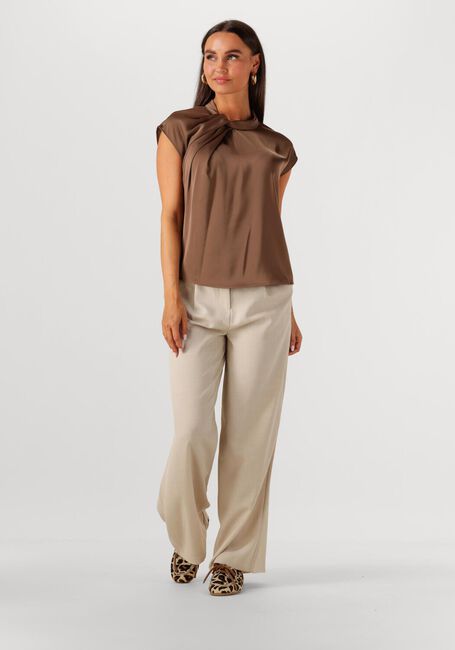 Braune NEO NOIR Blusen FLEUR DRAPY SATIN BLOUSE - large
