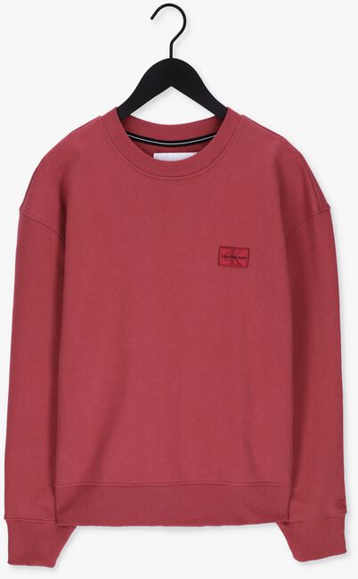 Rote CALVIN KLEIN Sweatshirt SHRUNKEN BADGE CREW NECK - large
