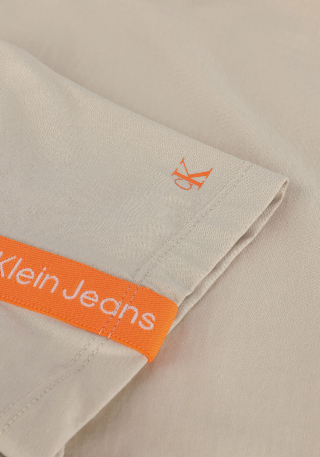 Beige CALVIN KLEIN T-shirt LOGO TAPE SS T-SHIRT - large