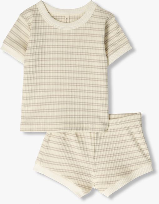 Beige QUINCY MAE  RIBBED SHORTIE SET - large