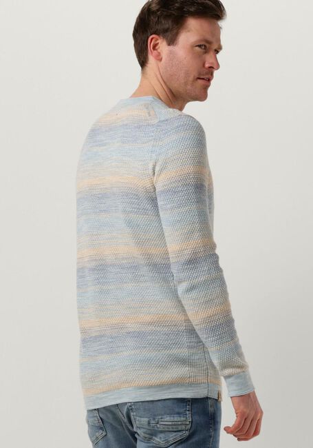 Hellblau CAST IRON Pullover CREWNECK COTTON SLUB STRIPE - large